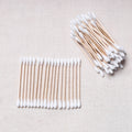  Bamboo Wood Cotton Earbuds 