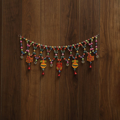 Banaras handpainted heavy wooden & terracotta toran 07