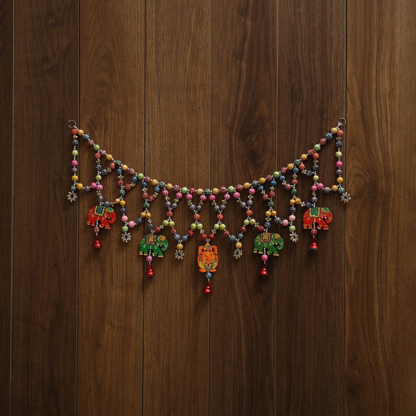 Banaras handpainted heavy wooden & terracotta toran 08