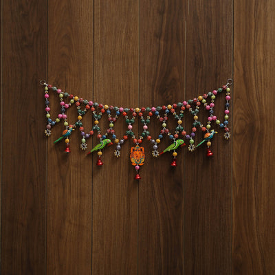 Banaras handpainted heavy wooden & terracotta toran 11