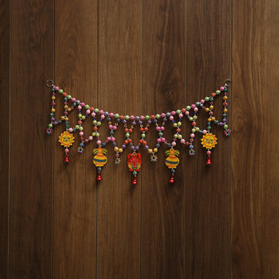 Banaras handpainted heavy wooden & terracotta toran 13