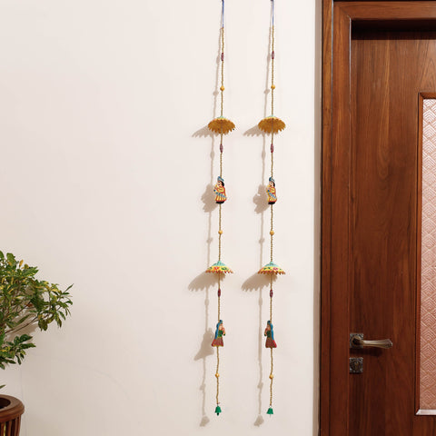  Banaras Handpainted Wooden & Beadwork Decorative Hangings (Set of 2) 