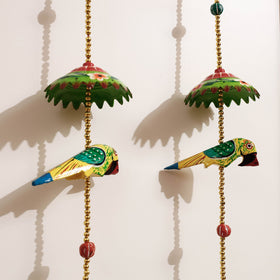  Banaras Handpainted Wooden & Beadwork Decorative Hangings (Set of 2) 