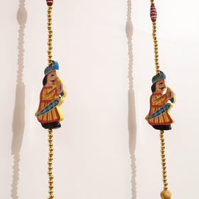  Banaras Handpainted Wooden & Beadwork Decorative Hangings (Set of 2) 