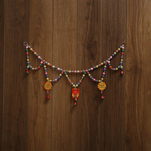 Banaras handpainted wooden & terracotta toran 01