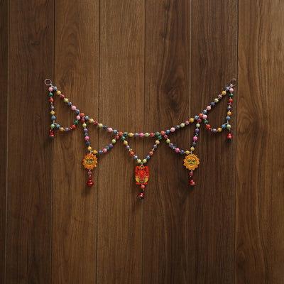 Banaras handpainted wooden & terracotta toran 01
