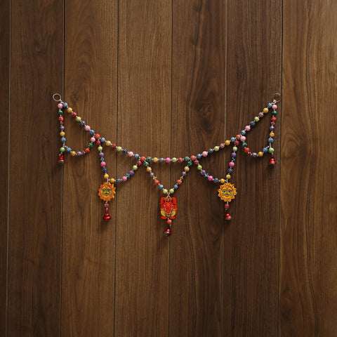 Banaras handpainted wooden & terracotta toran 01