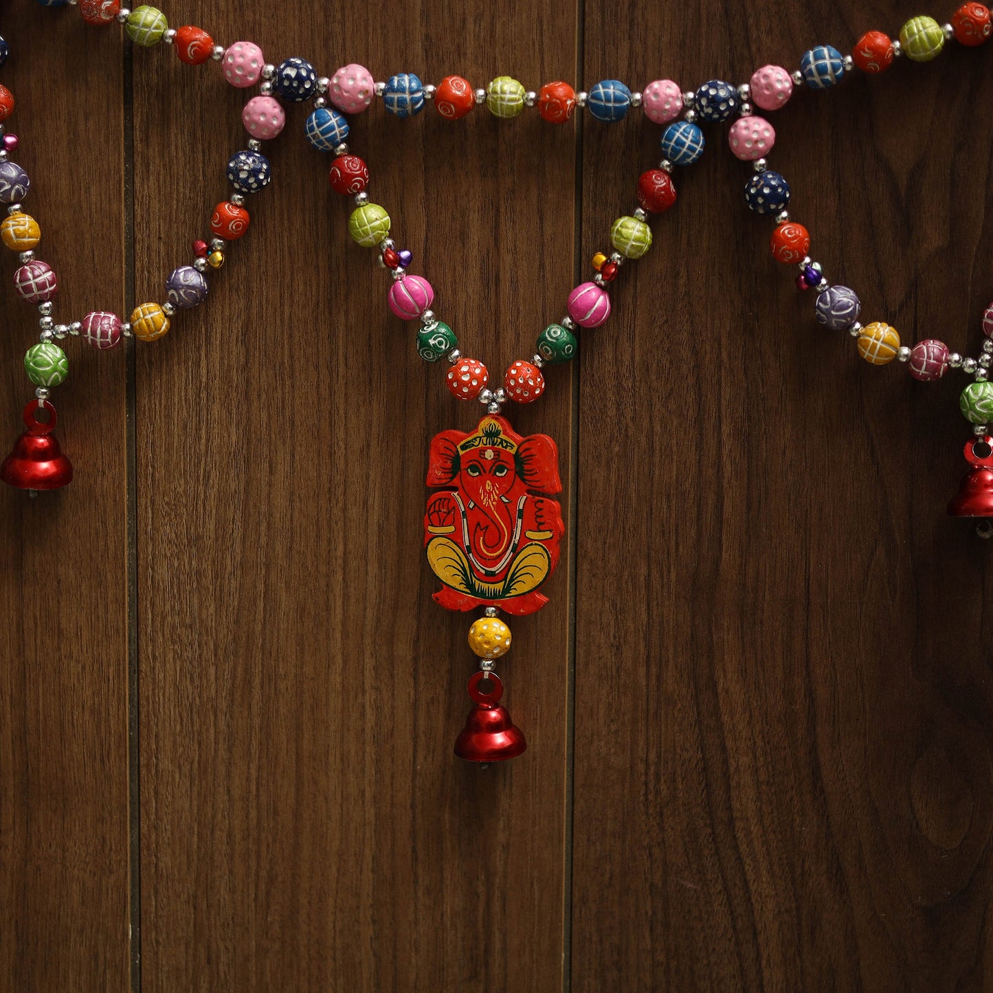 Banaras handpainted wooden & terracotta toran 02