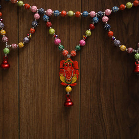 Banaras handpainted wooden & terracotta toran 02