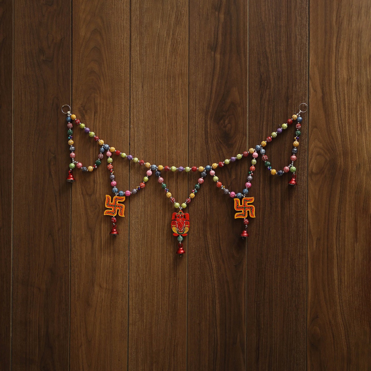 Banaras handpainted wooden & terracotta toran 03