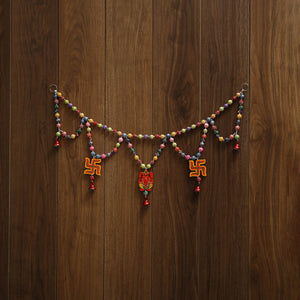 Banaras handpainted wooden & terracotta toran 03