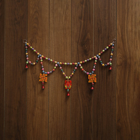 Banaras handpainted wooden & terracotta toran 03
