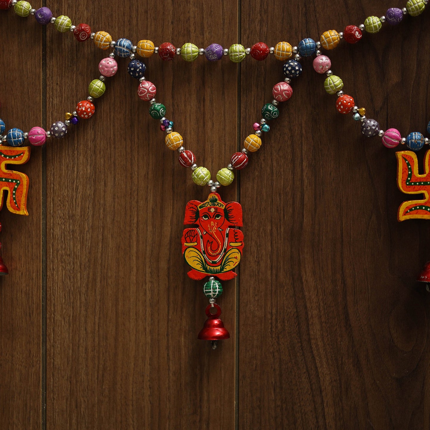 Banaras handpainted wooden & terracotta toran 03