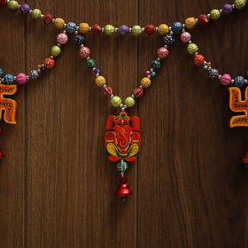 Banaras handpainted wooden & terracotta toran 03