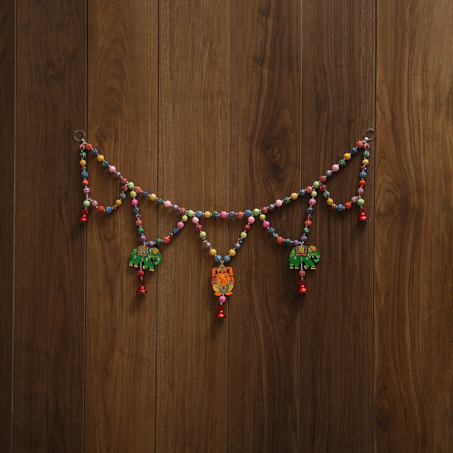 Banaras handpainted wooden & terracotta toran 04