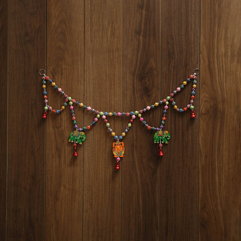 Banaras handpainted wooden & terracotta toran 04