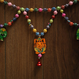 Banaras handpainted wooden & terracotta toran 04