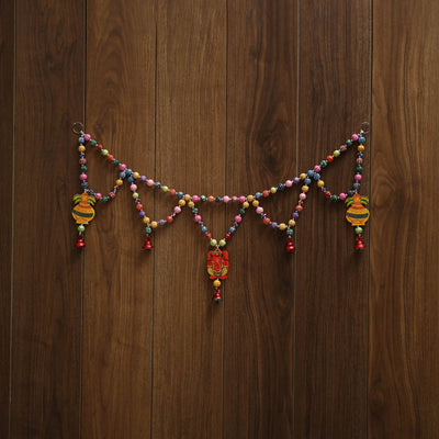 Banaras handpainted wooden & terracotta toran 05
