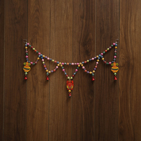 Banaras handpainted wooden & terracotta toran 05