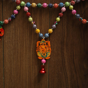 Banaras handpainted wooden & terracotta toran 06