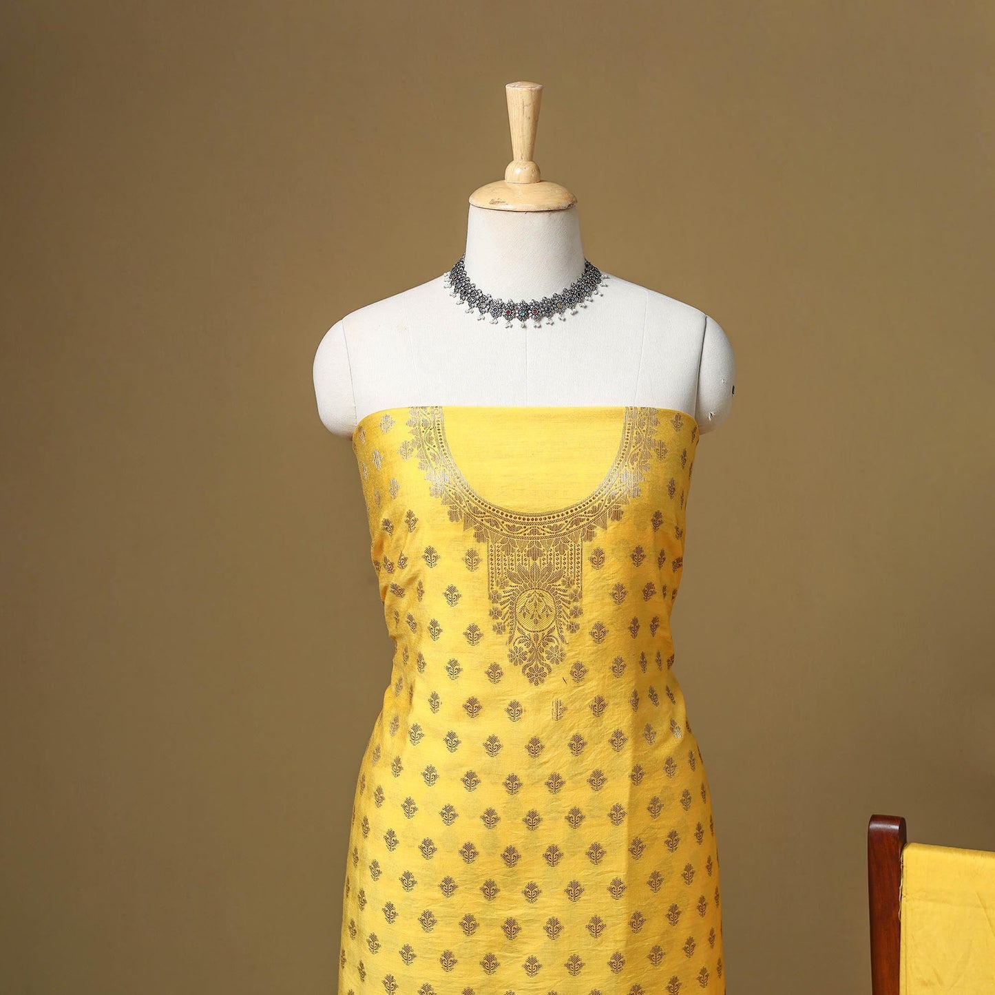 Banarasi silk zari work 3pc unstitched dress material 08