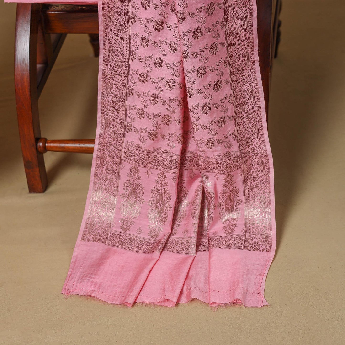 Banarasi silk zari work 3pc unstitched dress material 10