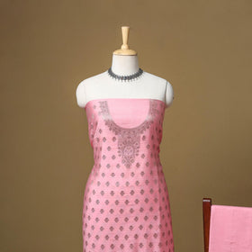 Banarasi silk zari work 3pc unstitched dress material 10