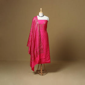 Banarasi silk zari work 3pc unstitched dress material 11