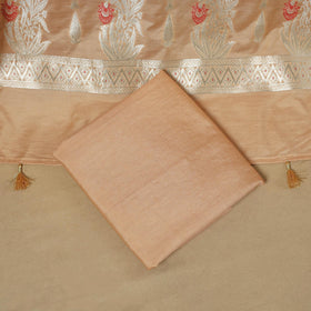 Banarasi silk zari work meena buti 3pc unstitched dress