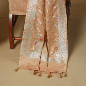 Banarasi silk zari work meena buti 3pc unstitched dress