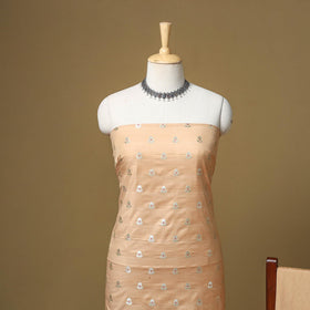 Banarasi silk zari work meena buti 3pc unstitched dress