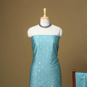 Banarasi silk zari work meena buti 3pc unstitched dress