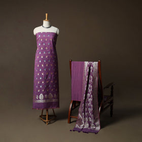 Banarasi weaving chiniya silk 3pc unstitched dress material