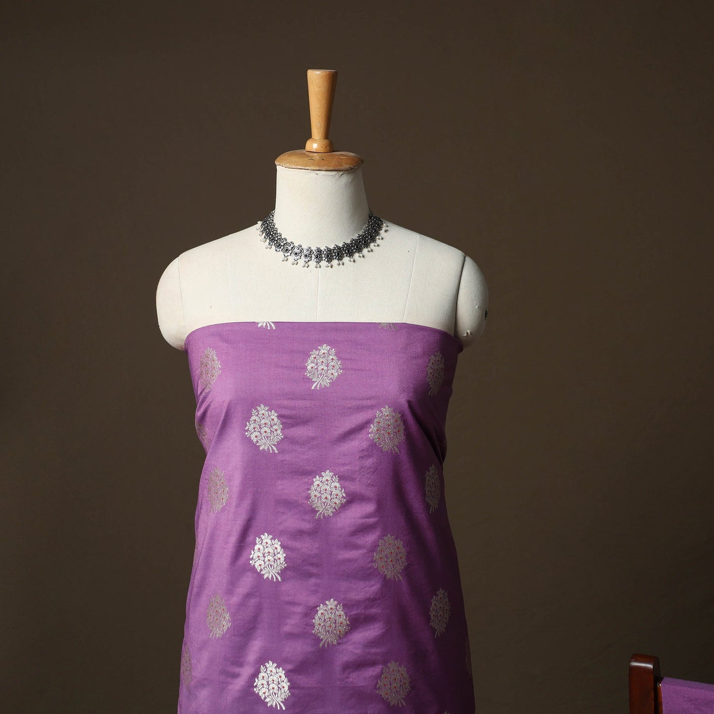 Banarasi weaving chiniya silk 3pc unstitched dress material