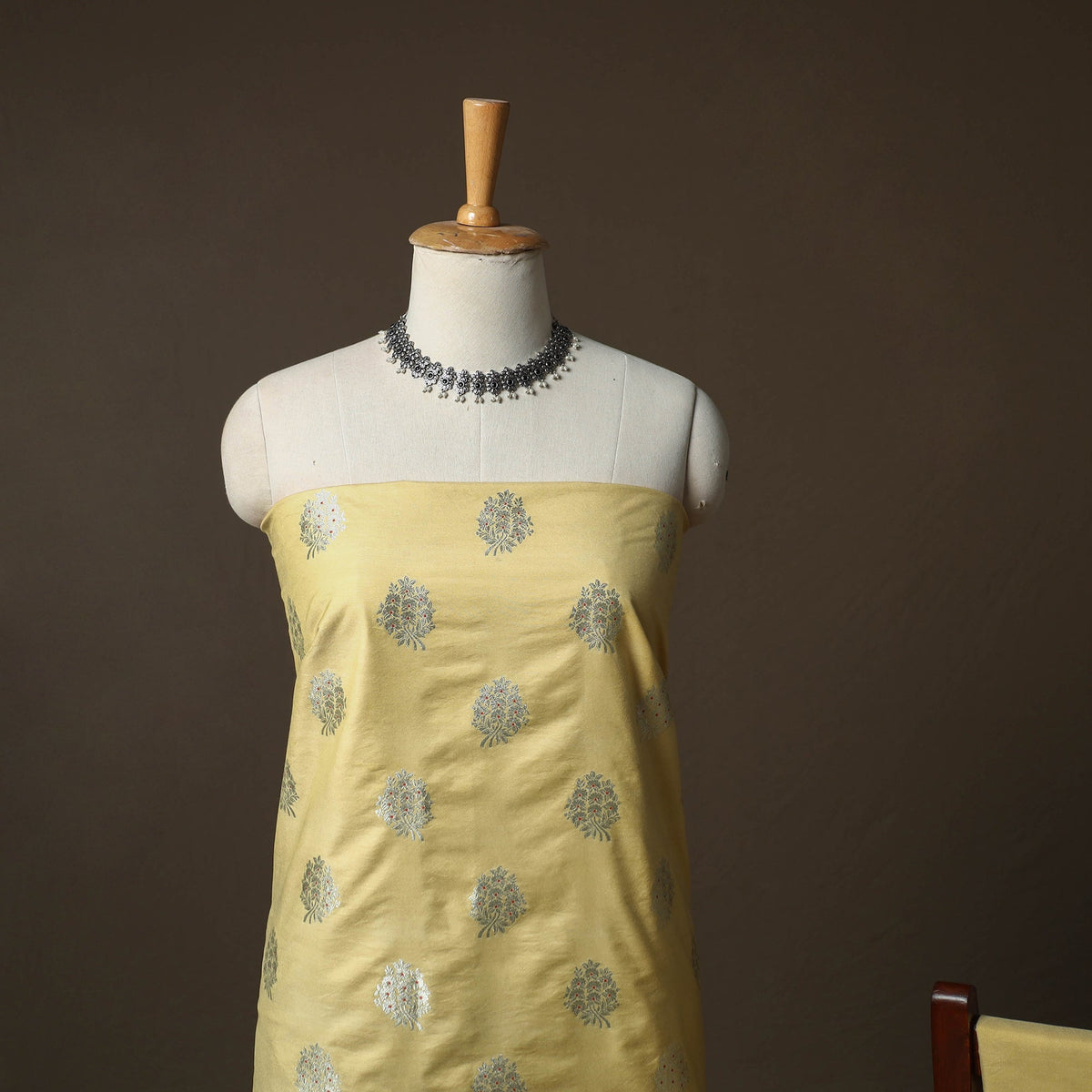 Banarasi weaving chiniya silk 3pc unstitched dress material