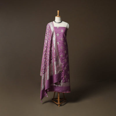 Banarasi weaving chiniya silk 3pc unstitched dress material