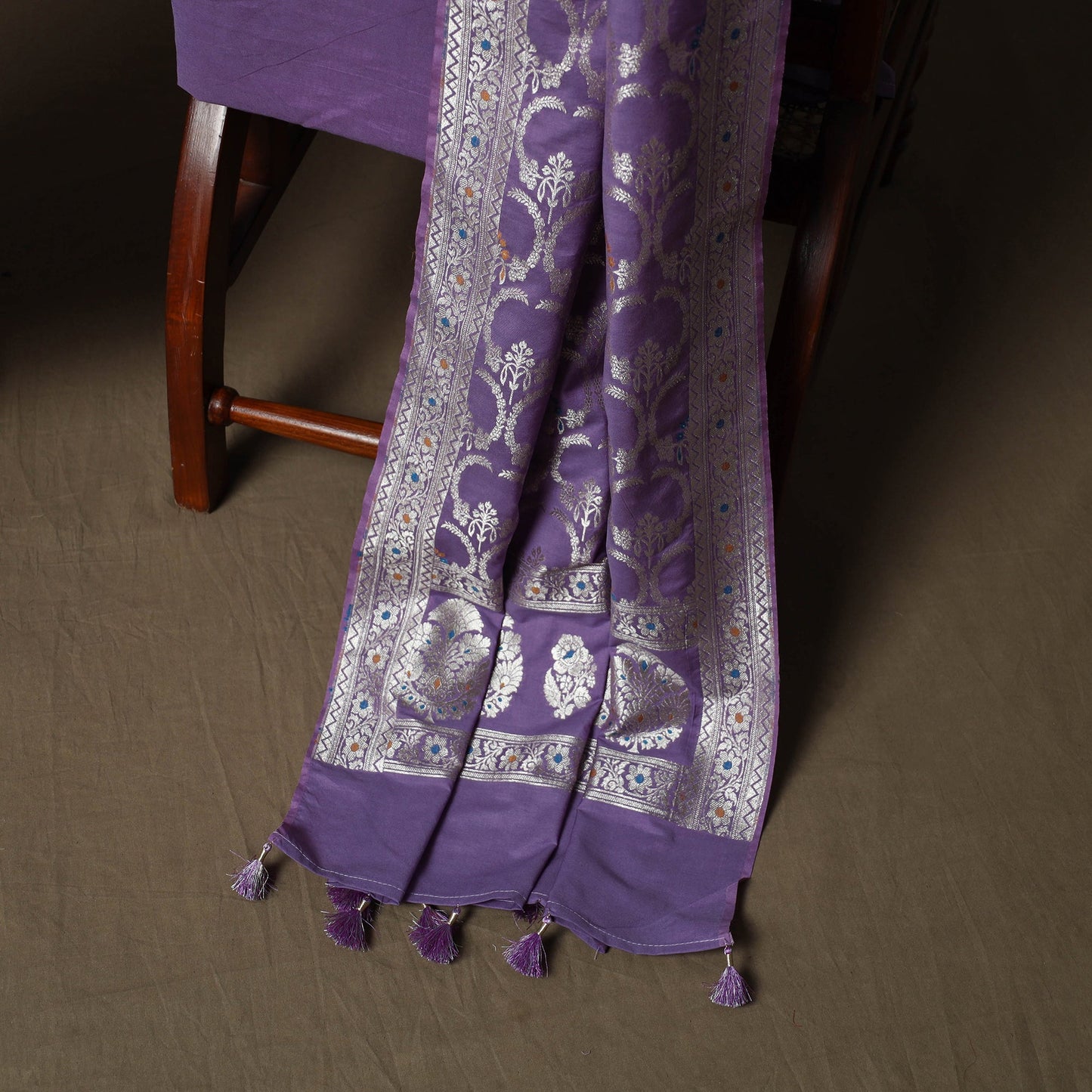 Banarasi weaving chiniya silk 3pc unstitched dress material