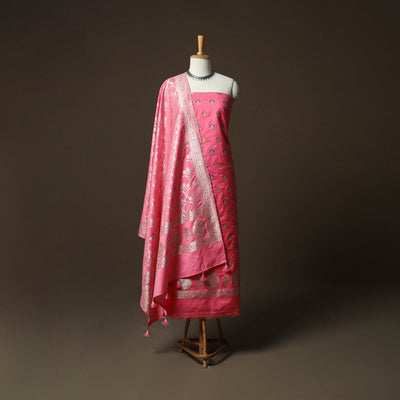 Banarasi weaving chiniya silk 3pc unstitched dress material