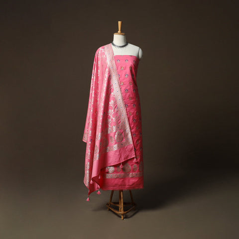 Banarasi weaving chiniya silk 3pc unstitched dress material