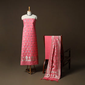 Banarasi weaving chiniya silk 3pc unstitched dress material