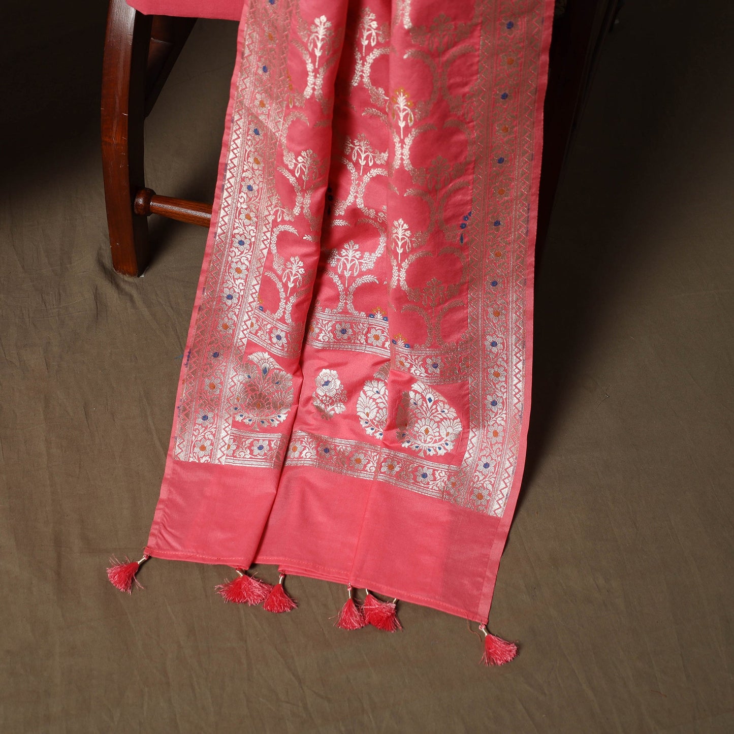 Banarasi weaving chiniya silk 3pc unstitched dress material