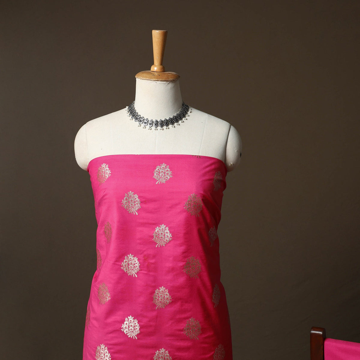 Banarasi weaving chiniya silk 3pc unstitched dress material