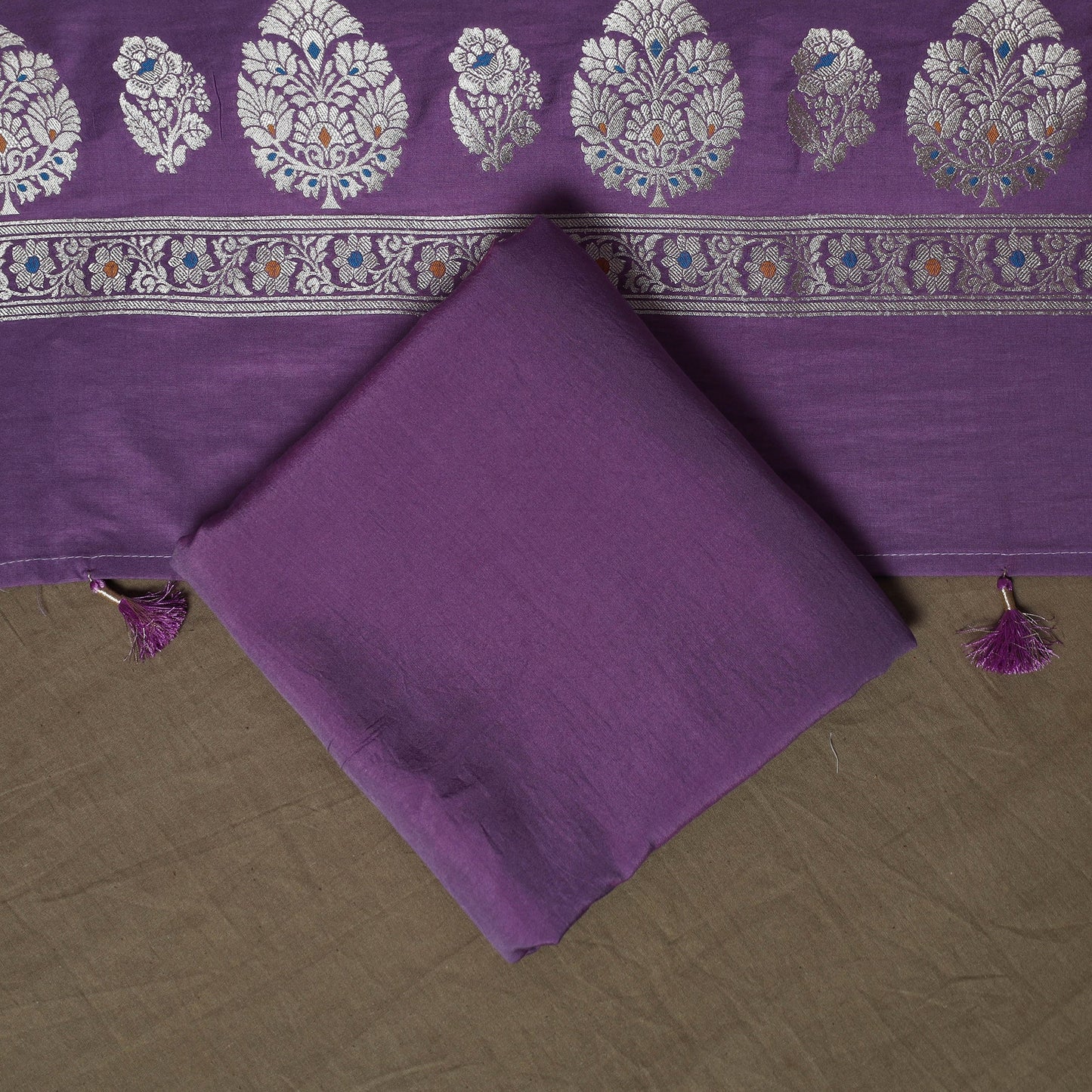 Banarasi weaving chiniya silk 3pc unstitched dress material