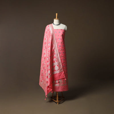 Banarasi weaving chiniya silk 3pc unstitched dress material