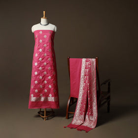Banarasi weaving chiniya silk 3pc unstitched dress material