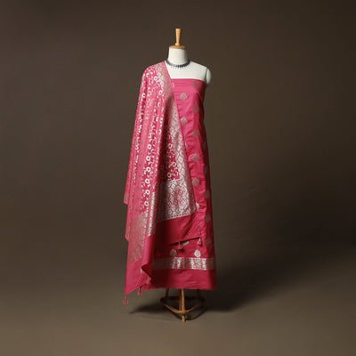 Banarasi weaving chiniya silk 3pc unstitched dress material