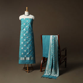 Banarasi weaving chiniya silk 3pc unstitched dress material