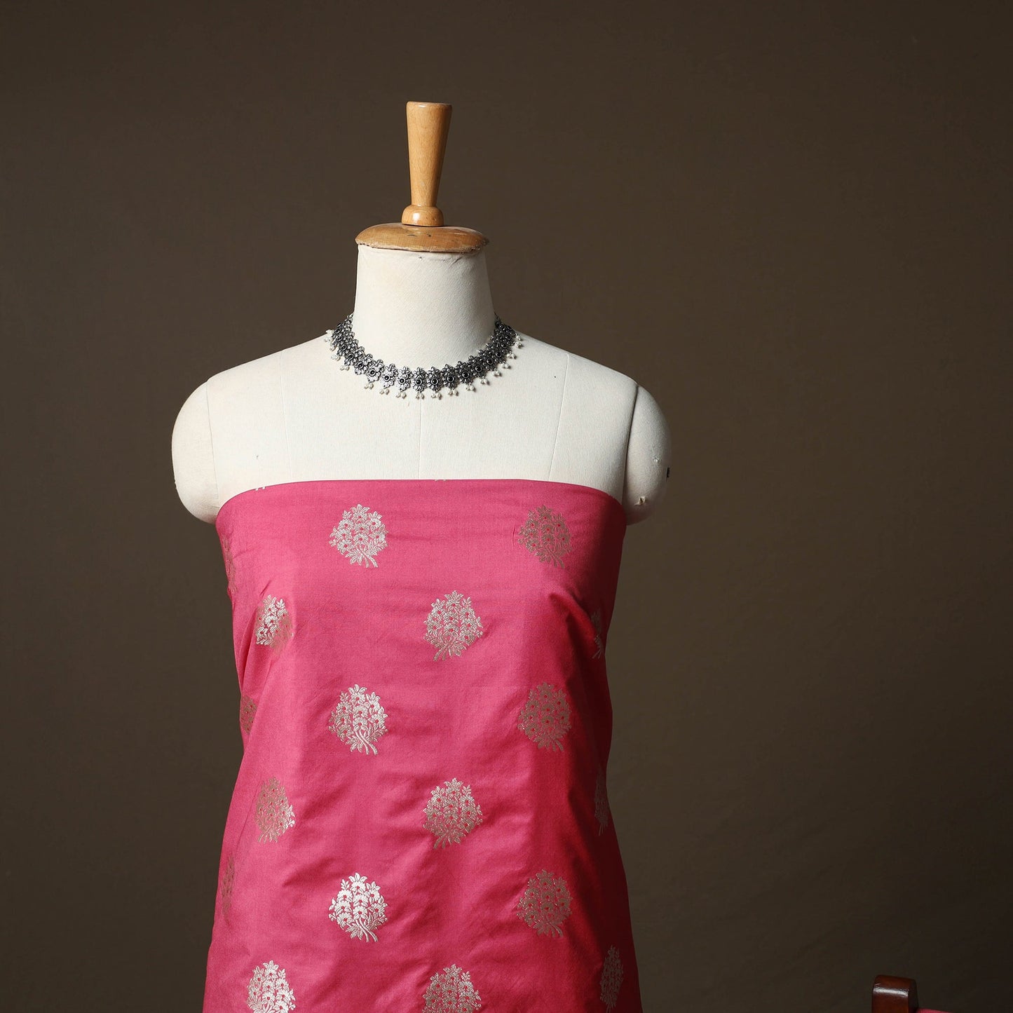 Banarasi weaving chiniya silk 3pc unstitched dress material