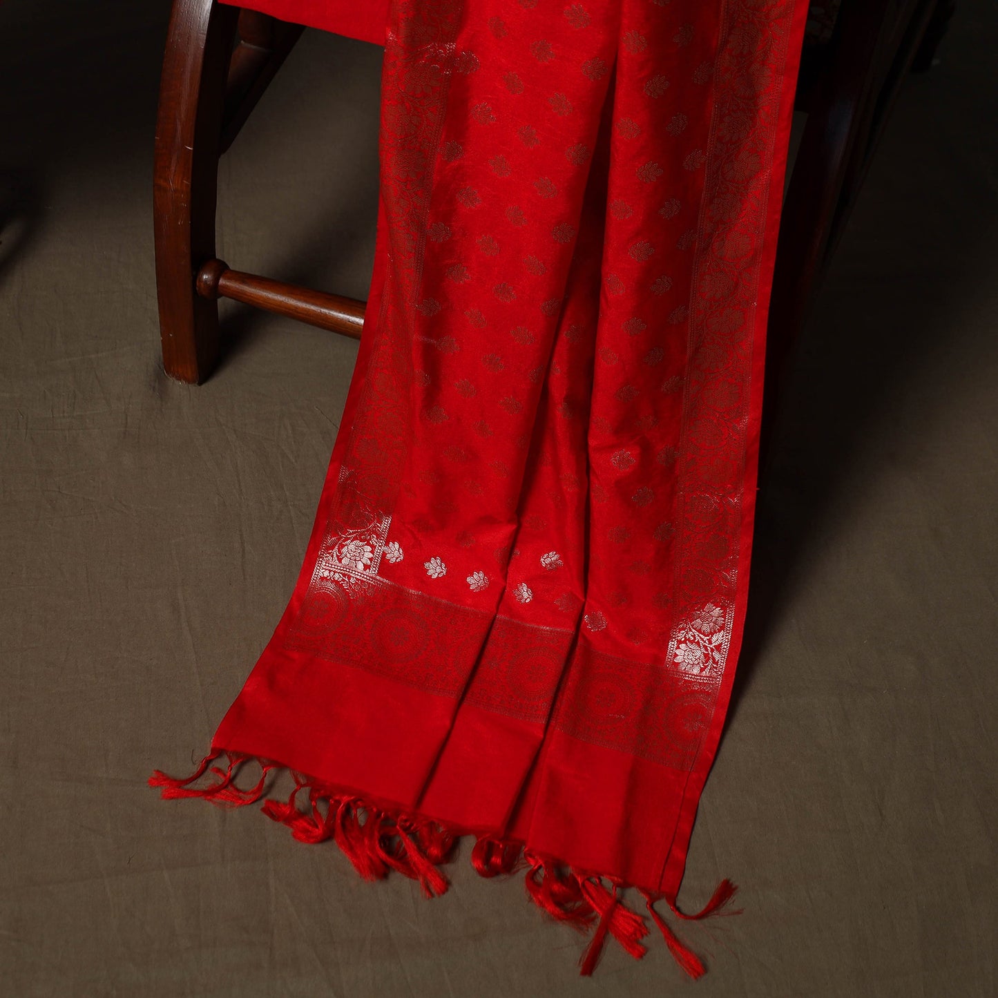Banarasi weaving katan dupion silk 3pc unstitched dress