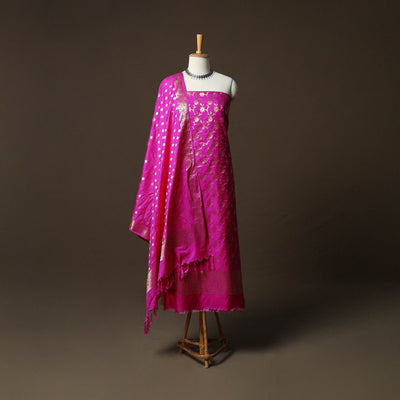 Banarasi weaving katan dupion silk 3pc unstitched dress